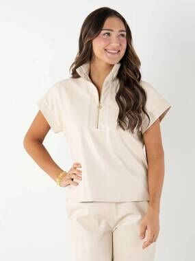 NEW EMILY MCCARTHY women's poppy pullover in sandshell
